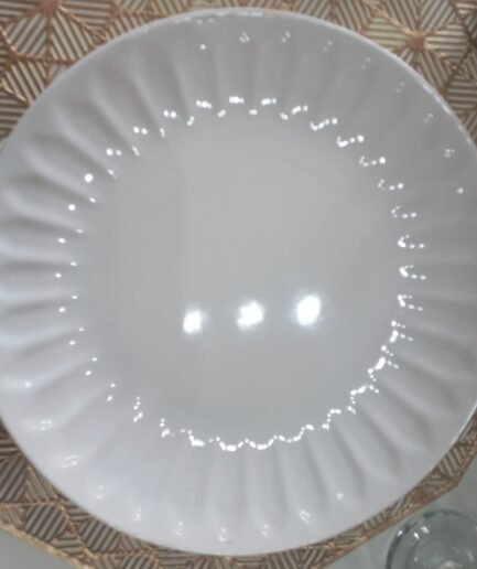 Plato cerámica blanco Badem